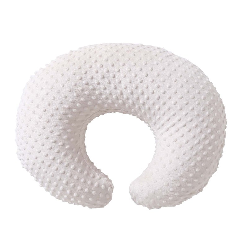 QUENESS Nursing Pillow and Positioner, Breastfeeding, Bottle Feeding, Baby Sitting Support with Removable Ultra Soft Cover, Tummy Time Support for Baby Boys and Girls (Beige) - Image 3